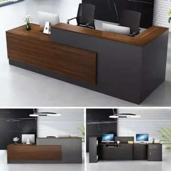 Modern Wooden Reception Desk with Elevated Counter-RC-0005