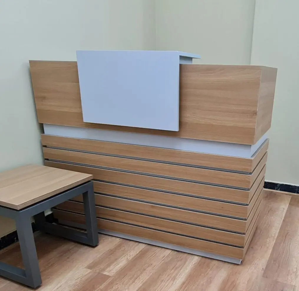 Modern Wooden Reception Desk with Elegant Design