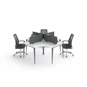 Modern 4-Person Workstation – New Line by Divisions Office Furniture